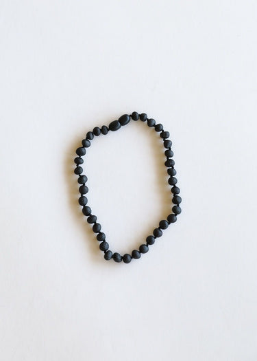 CanyonLeaf Kids Amber Necklace, Raw Black Amber